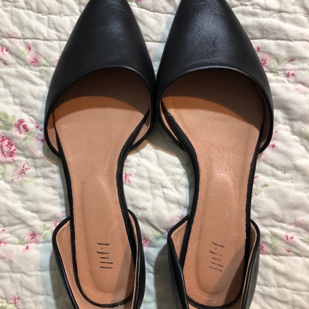 NEW JJill Black D’ORSAY Leather Flat 7.5 M